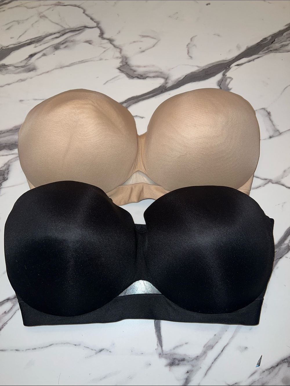 Lane Bryant Cacique Comfort Bliss  Strapless Bra’s - Black and Nude 38DDD